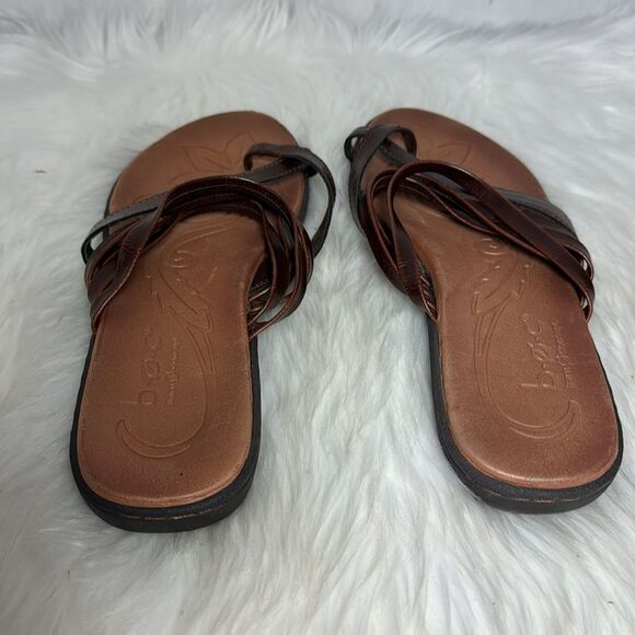 Born BOC Alisha Brown Faux Leather Strappy Thong Sandals Sz 10 - Picture 3 of 6